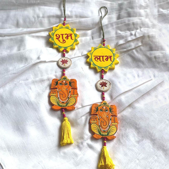 Shubh Labh Ganesha Wall Hangings I Set of 2