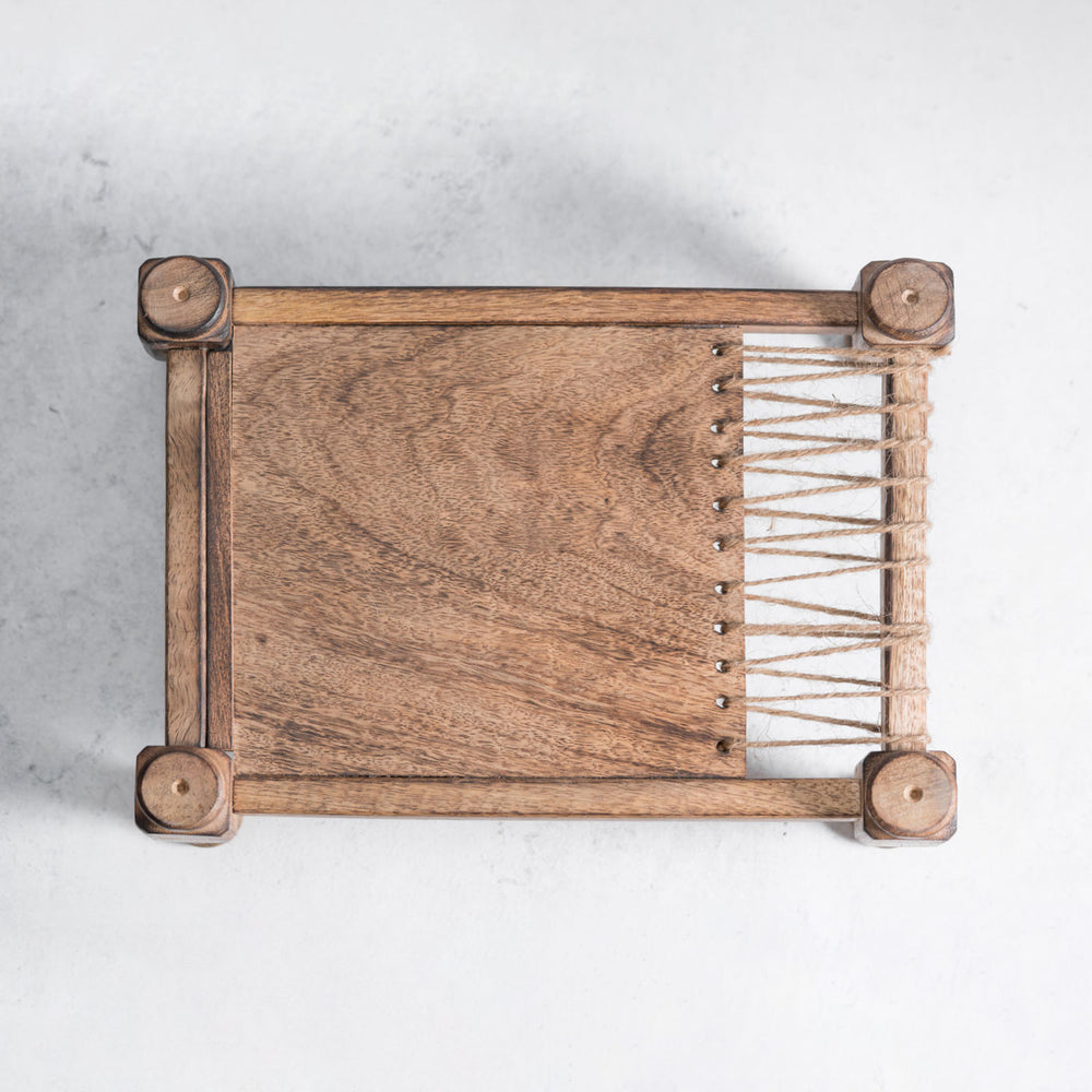 Gart Mango Wood & Metal Work Serving Tray - Zwende