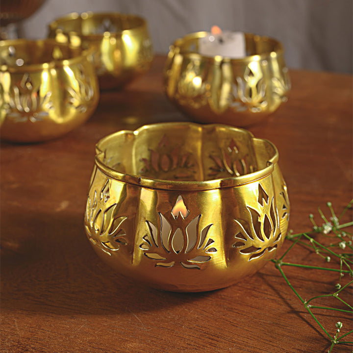 Lotus Votive Tealight Holder | Set of 2