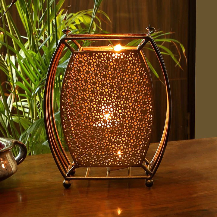 Mysore Metal Lantern with Antique Finish