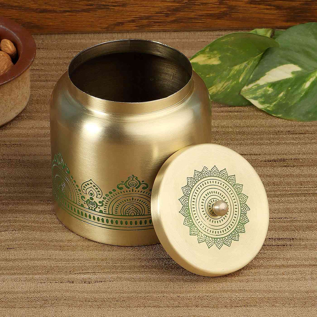 Dohar Handcrafted Brass Jars for Nuts & Sweets