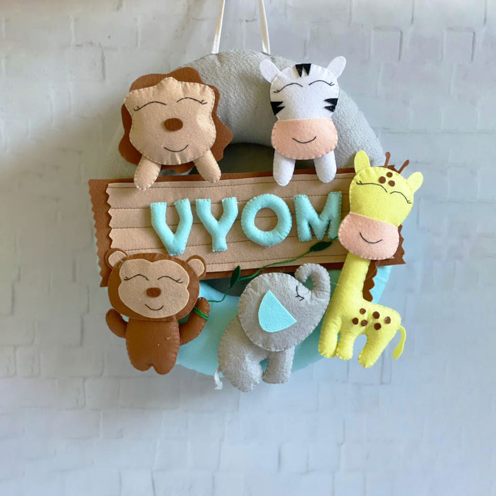 Personalized Felt Jungle Theme Kids Nameplate