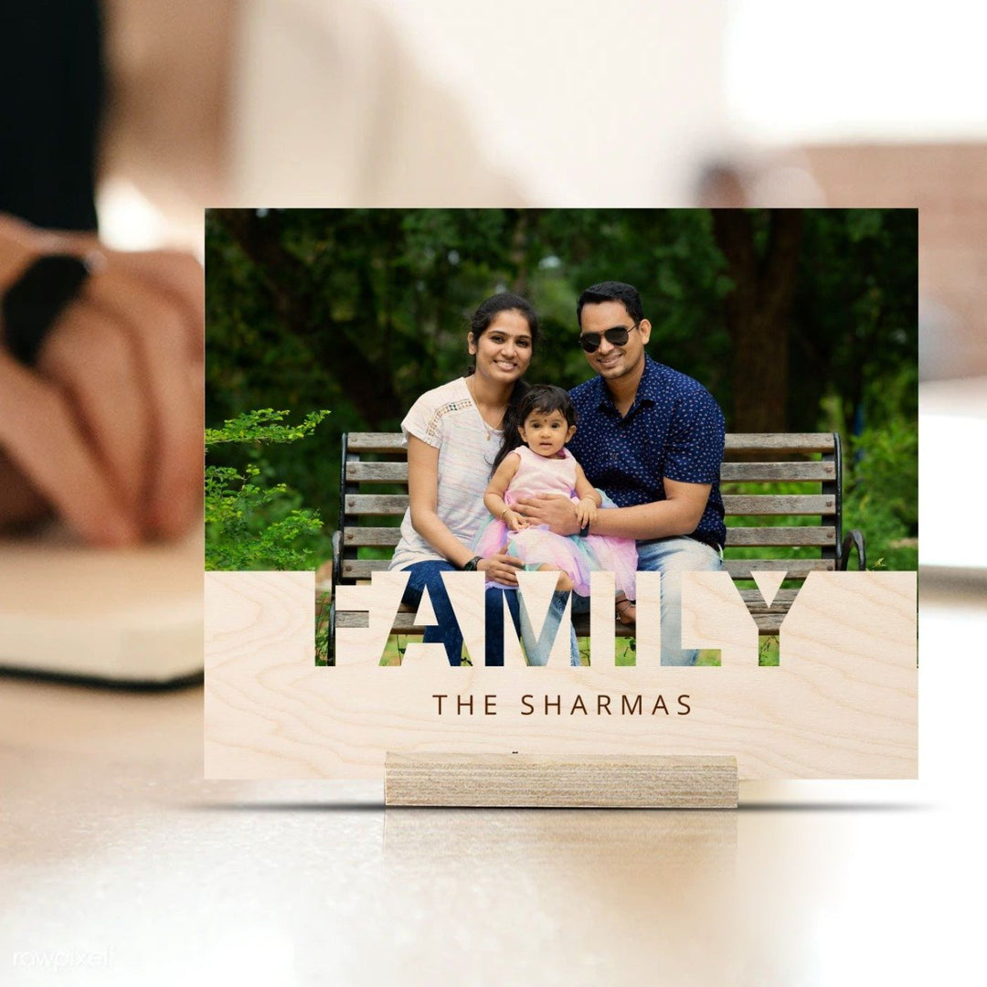 Personalized Wooden Photo Print With Names - Family