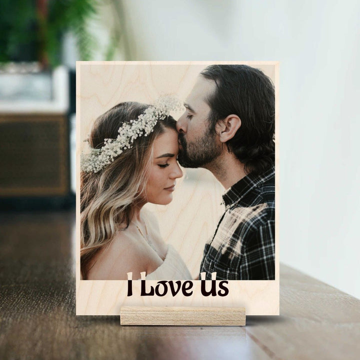 Personalized Wooden Photo Print - I Love Us