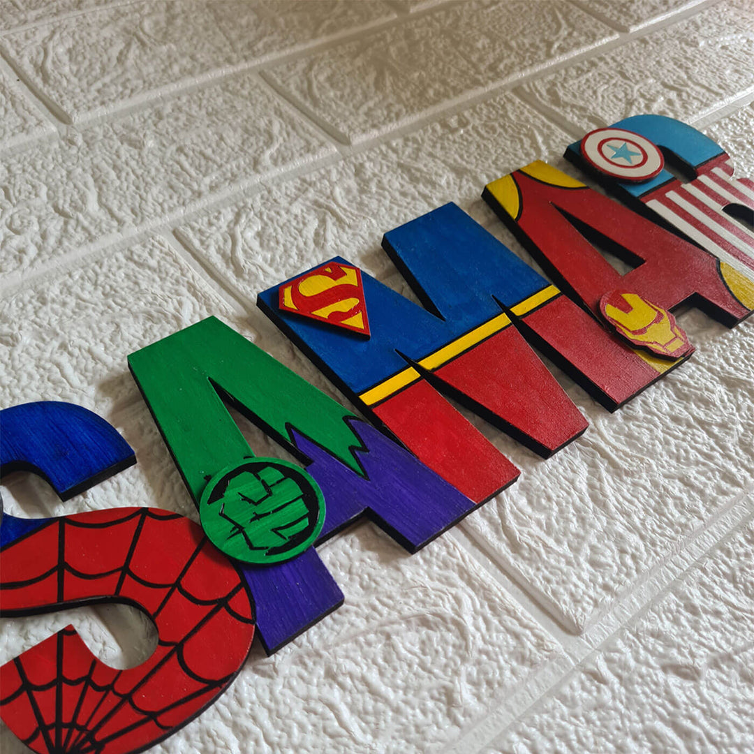 Superhero Theme Nameboard for Kids