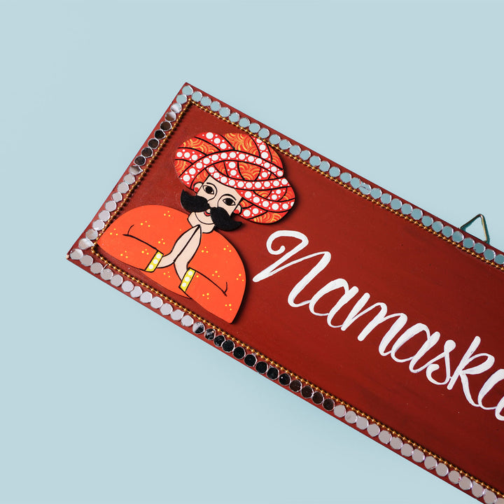 Handcrafted MDF Nameplate With Mirrors