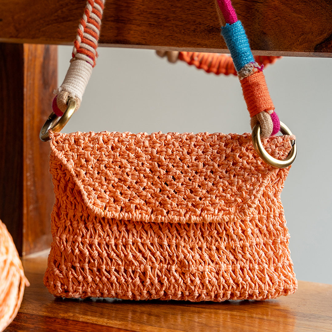Handmade Macrame Glee Raffia Mini Sling Bag