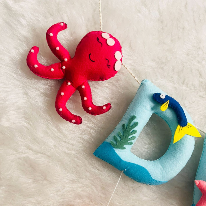 Handcrafted Personalized Fish Theme Bunting For Kids