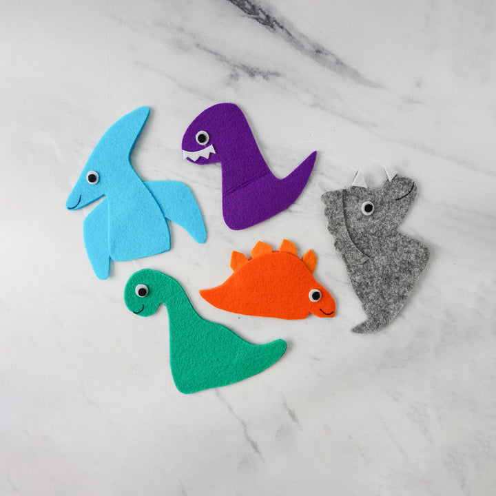 Dino Felt Finger Puppets I Set of 5