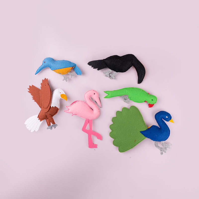 Handcrafted Bird Themed Playset - Set of 6