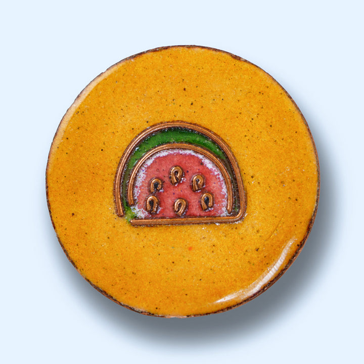 Handmade Copper Enamelled Tarbooz Lapel Pin