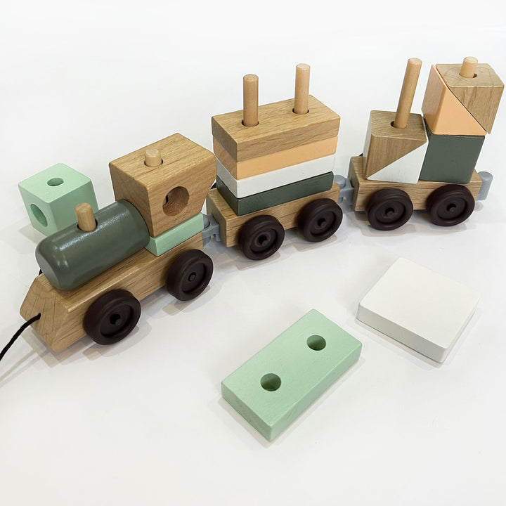 Eco-friendly Wooden Block Train Toy For Kids