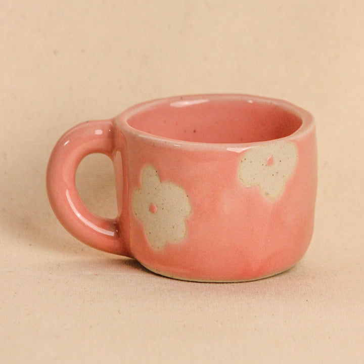 Handpainted Pretty in Pink Ceramic Mugs I Set of 4