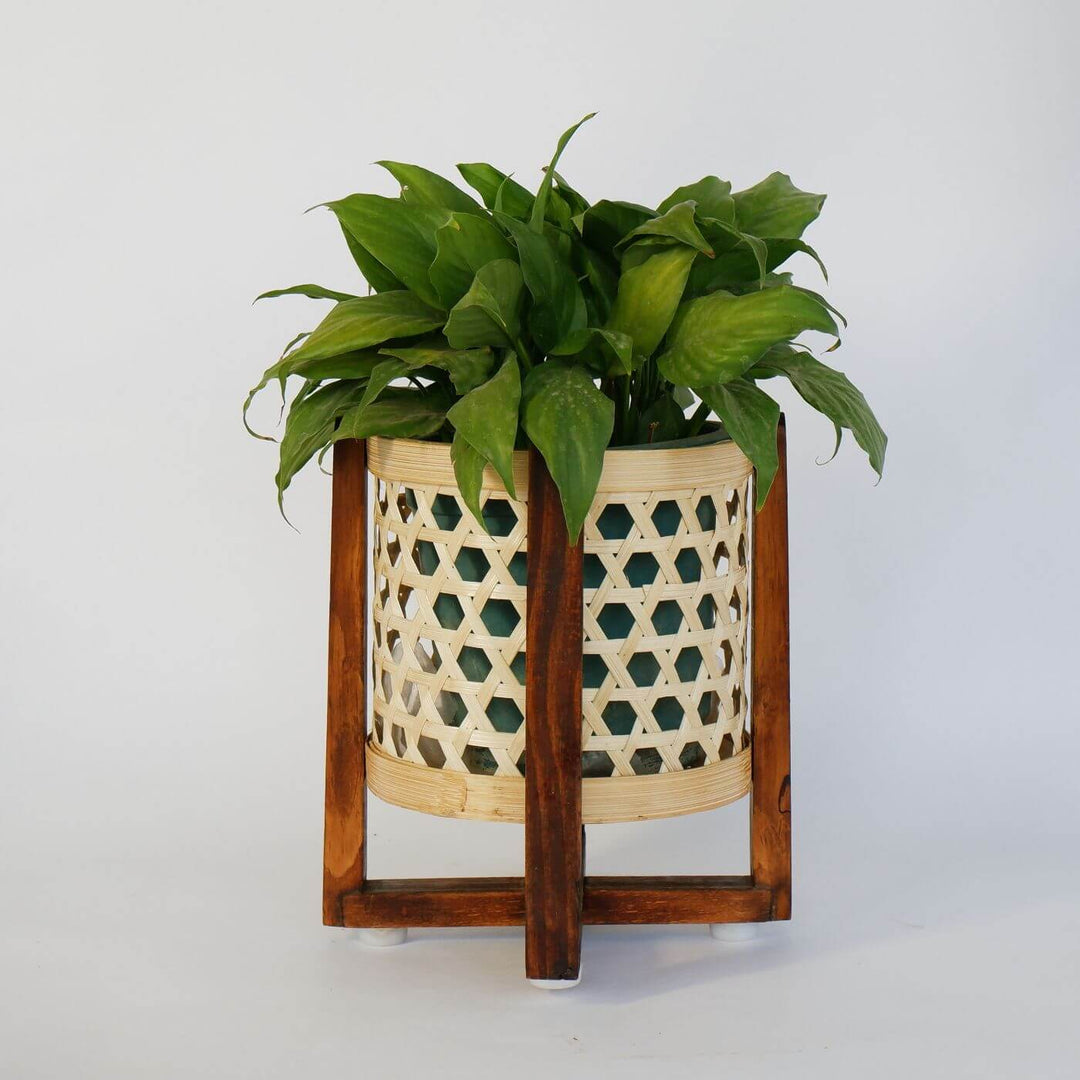 Handcrafted Classic Bamboo Planter With Stand