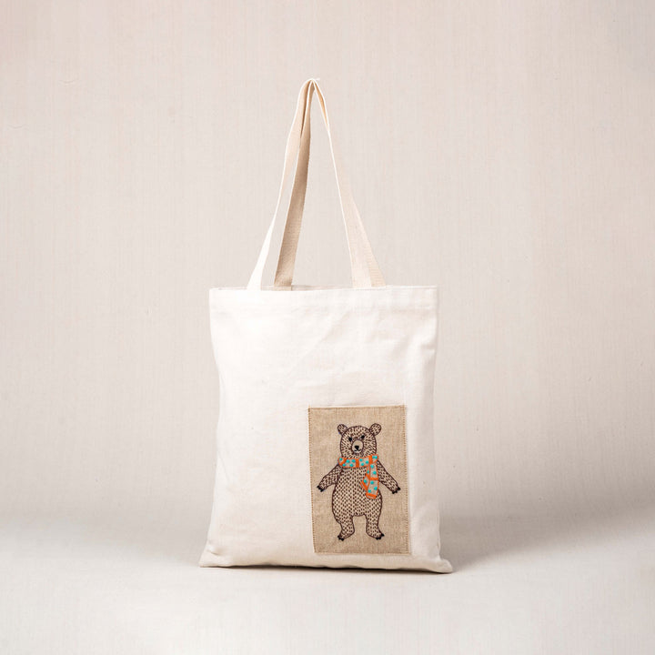 Handcrafted Animal Themed Canvas Tote Bag