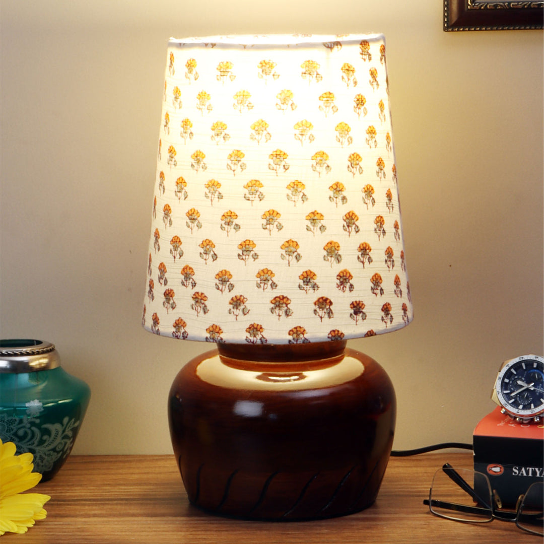 Khadi Cotton & Mango Wood Table Lamp