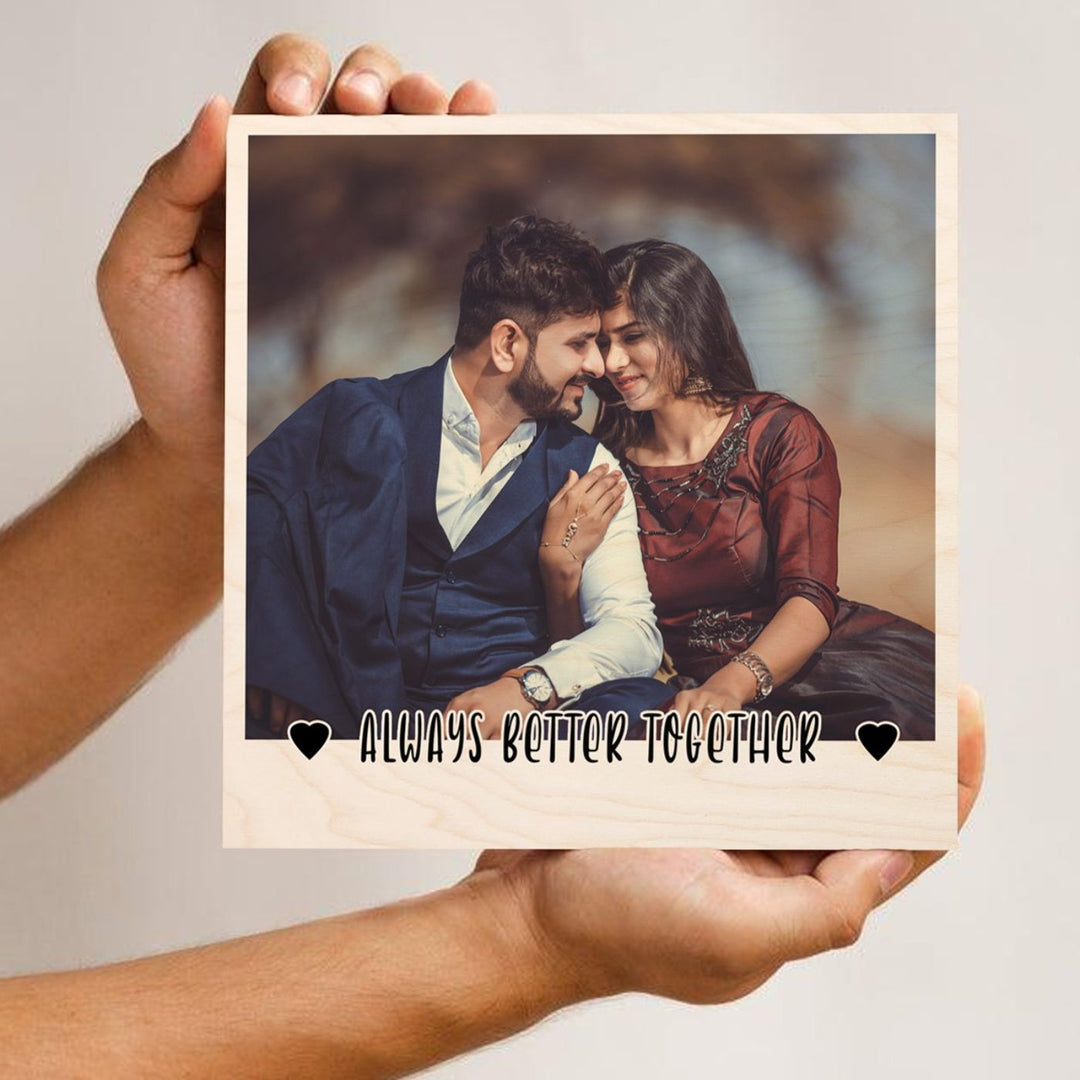 Personalized Wooden Photo Print With Stand - Always Better Together