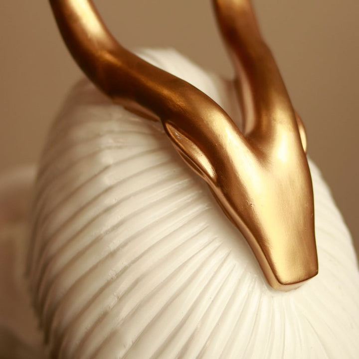 Handcrafted Golden Horn Yak Ceramic Centerpiece