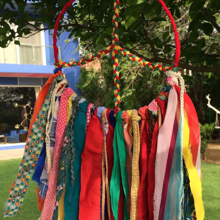 Boho' Style Upcycled Fabric Dreamcatcher