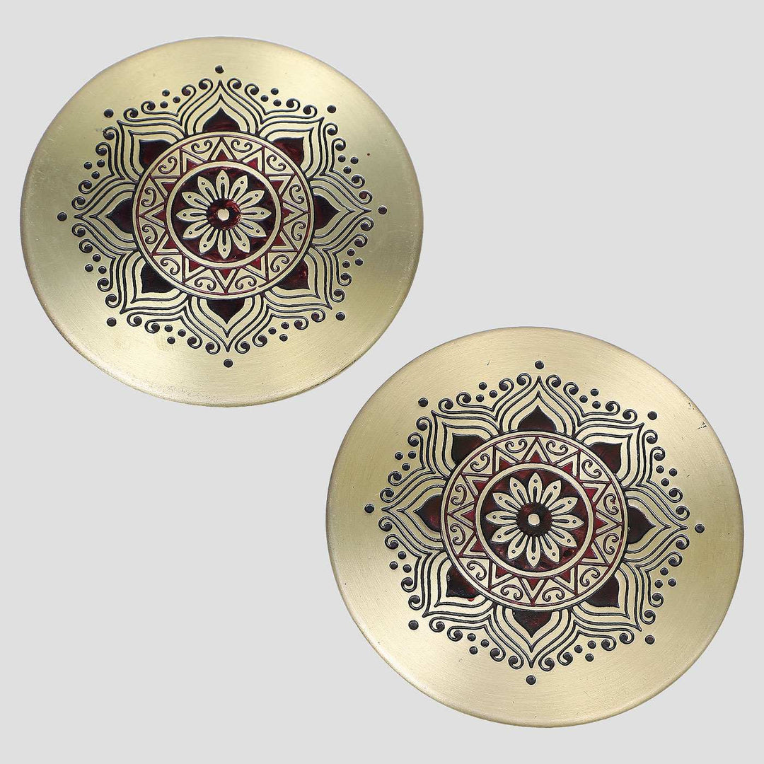 Utsav Handcrafted Brass Coasters I Set of 2
