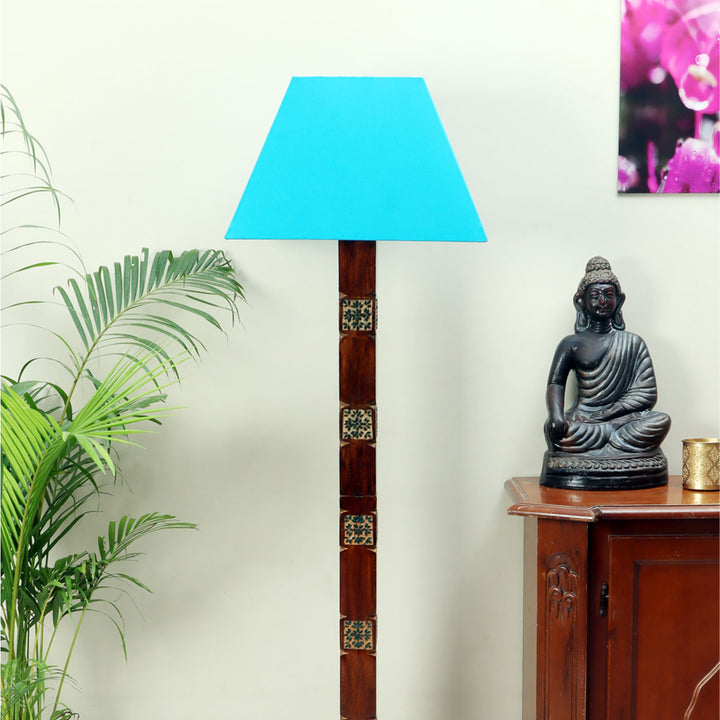 Amogh Hand-Carved Mango Wood & Jute Floor Lamp