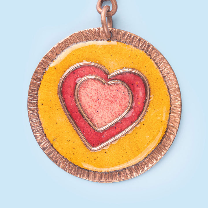 Handmade Copper Enamelled Dil Keychain - Zwende