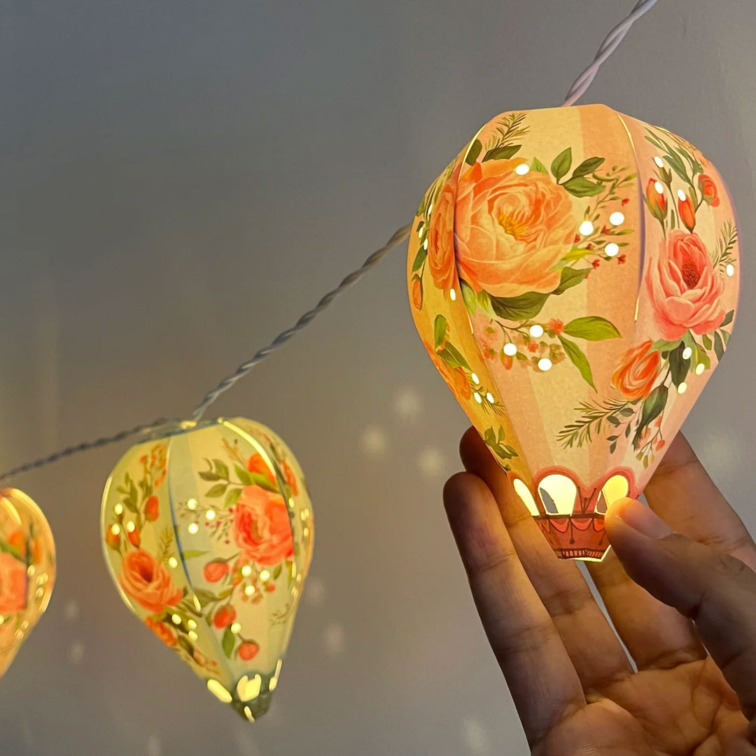 Paper Mini Hot Air Balloon Fairy Lights