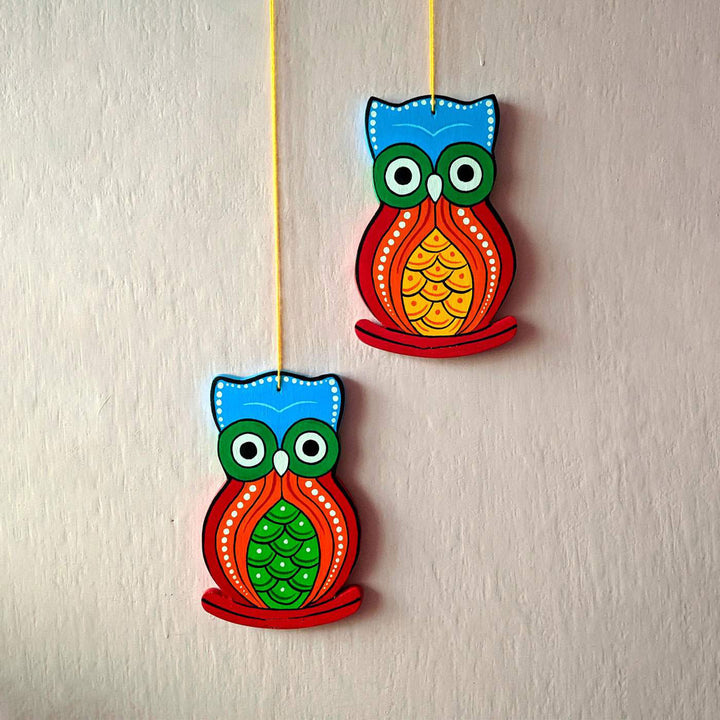 Handpainted Owl String Wall Hangings