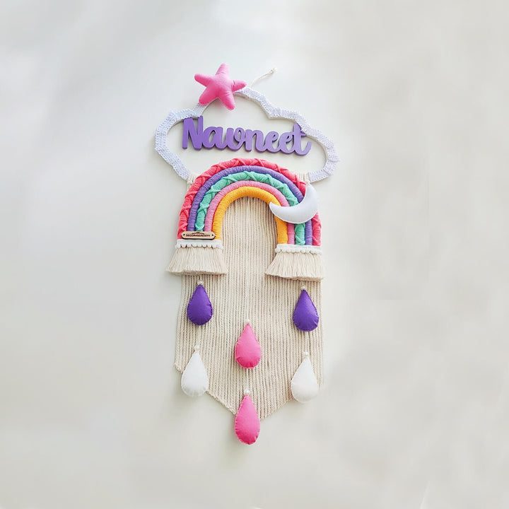 Macrame Moon & Star Personalized Kids' Nameplate - Zwende