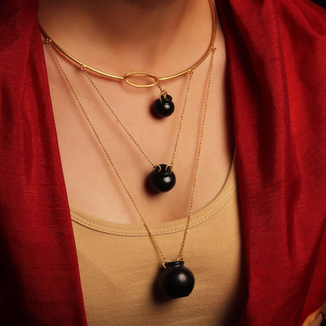 Multilayered Kalash Design Necklaces | 22K Gold Plated