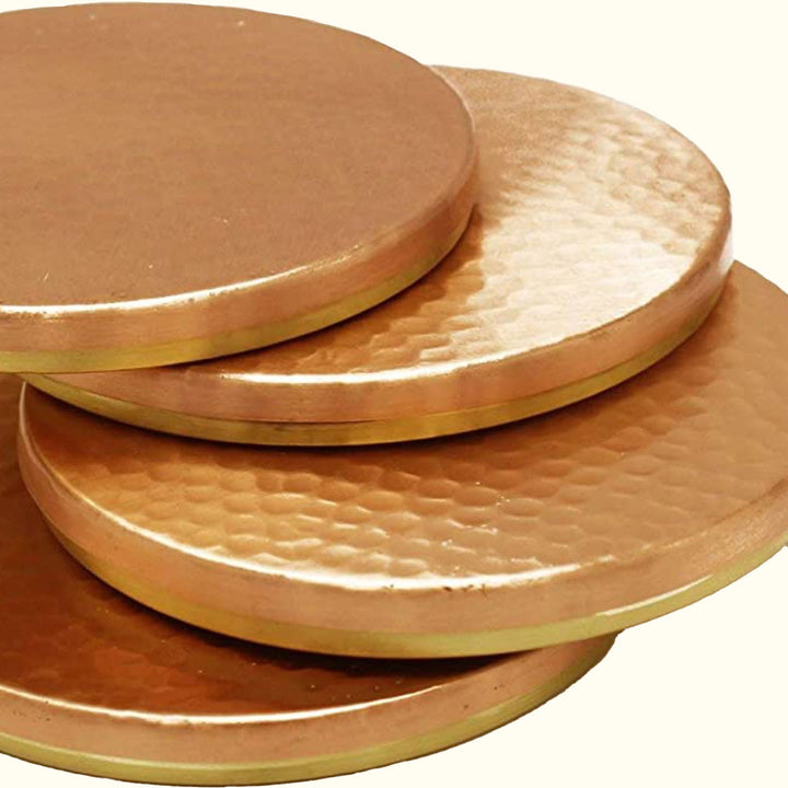 Handcrafted Brass & Copper Coasters I Set of 4