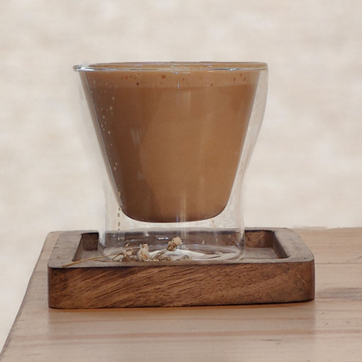 Seasoned Mango Wood Square Dip Coasters I Set of 2