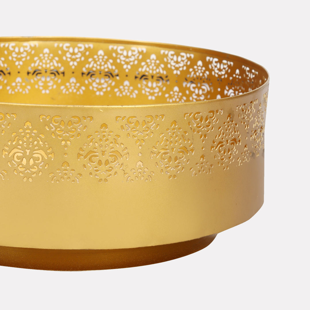 Gandhara Matt Gold Finish Urli I Tealight Tray