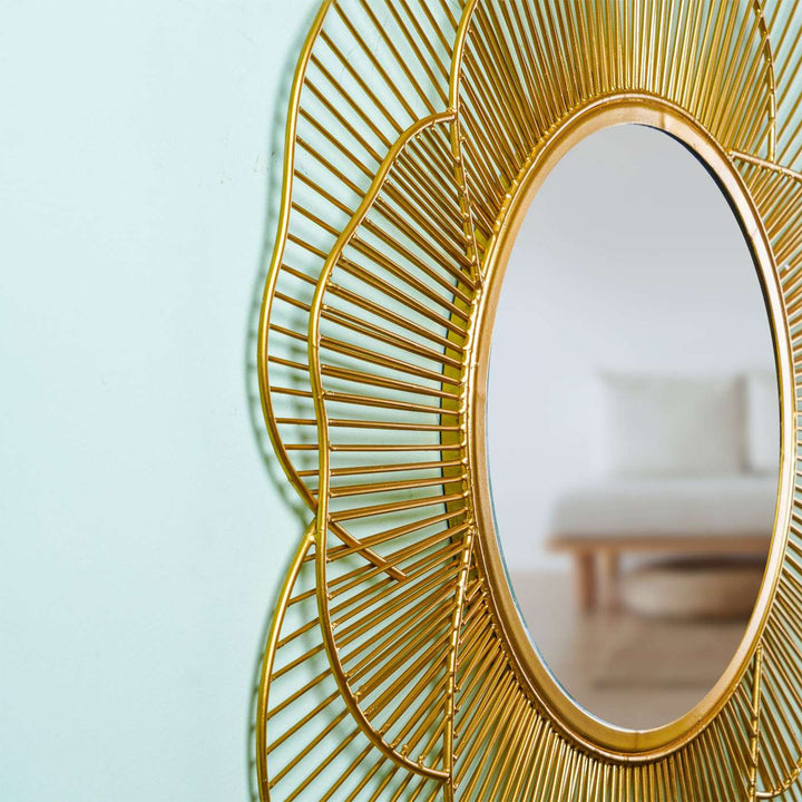 Golden Lotus Mirror I 24 Inches