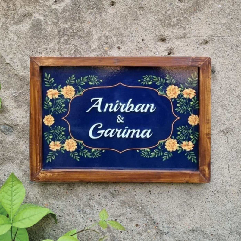 Personalized Marigold Printed Nameplate with 3D Letters