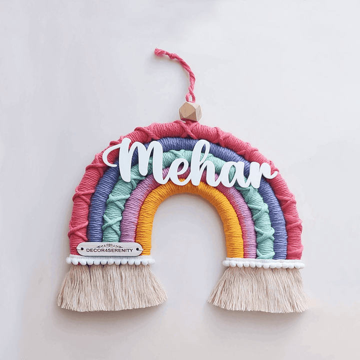 Macrame Rainbow Personalized Kids' Nameplate