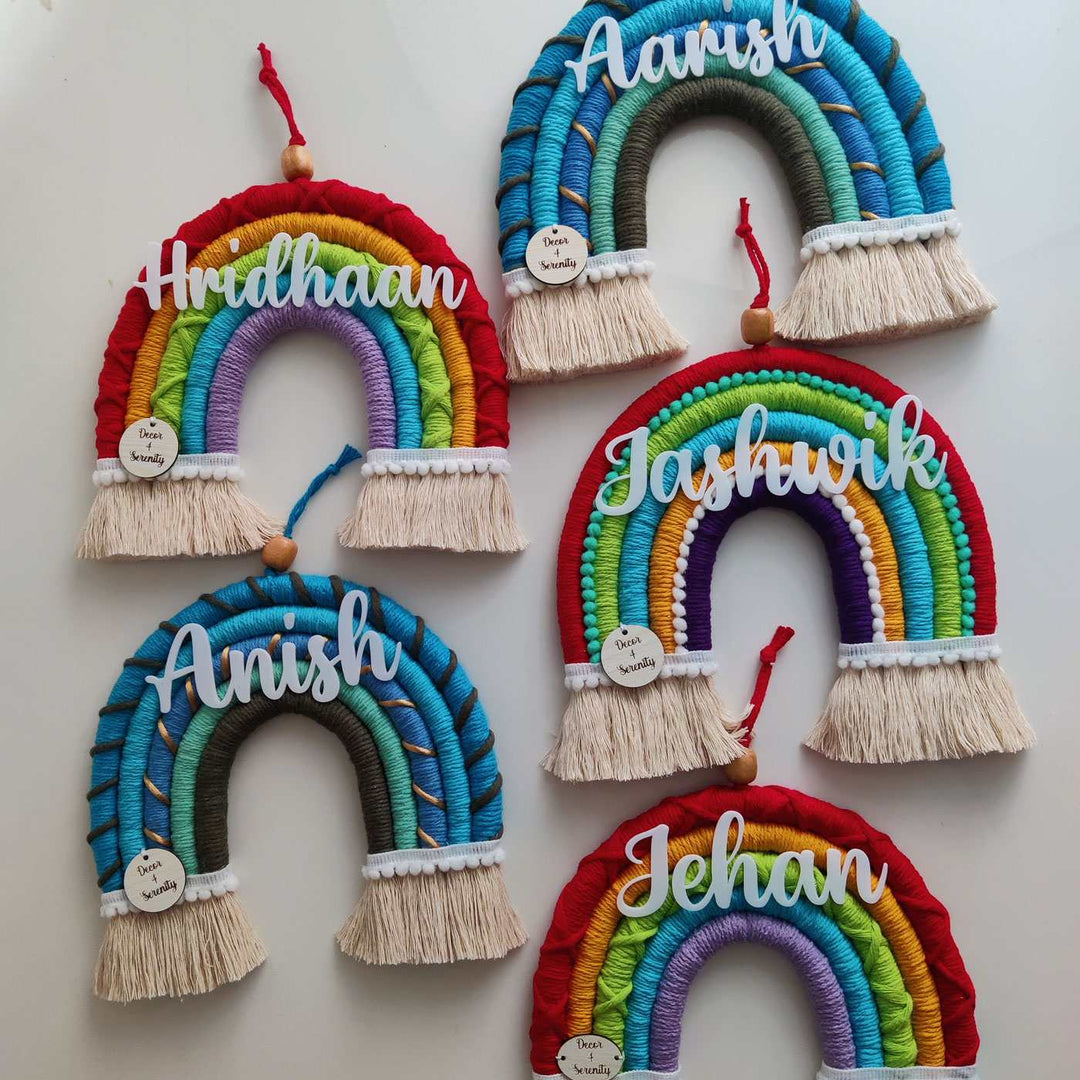 Macrame Rainbow Personalized Kids' Nameplate