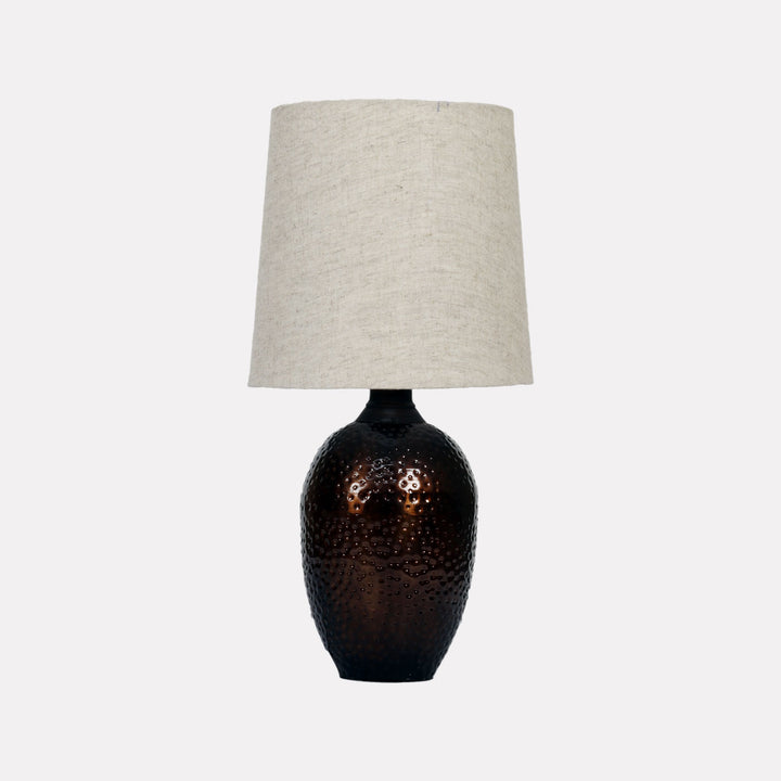 Nalanda Hand-Hammered Metal & Cotton Table Lamp