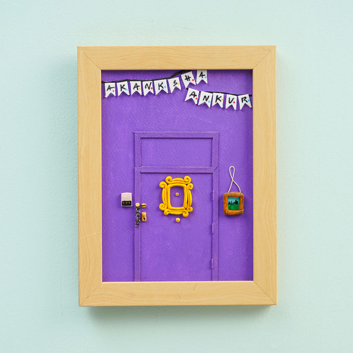 Personalized Clay Friends Frame Wall Hanging For Couple