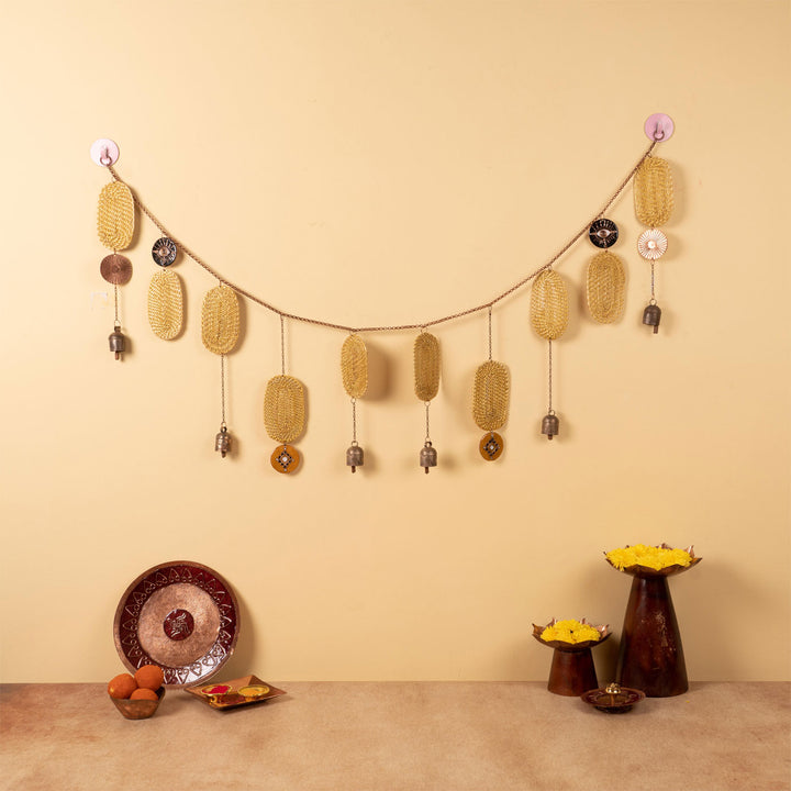 Eco-Friendly Golden Grass and Copper Toran I Door Bunting