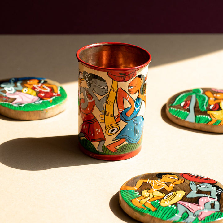 Hand Painted Pattachitra Wooden Coasters