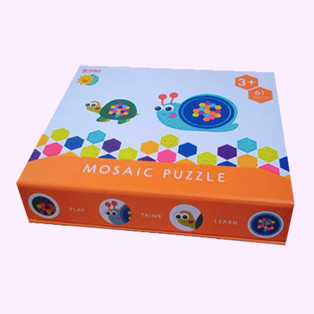 Colourful Wooden Mosaic Snail & Turtle I Set of 2