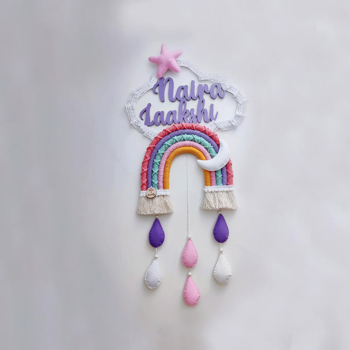 Macrame Moon & Star Personalized Kids' Nameplate - Zwende