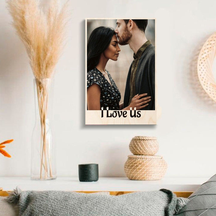 Personalized Wooden Photo Print - I Love Us