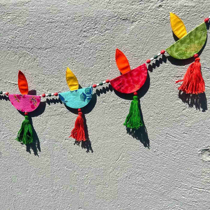 Upcycled Fabric Diya Design Festive Toran