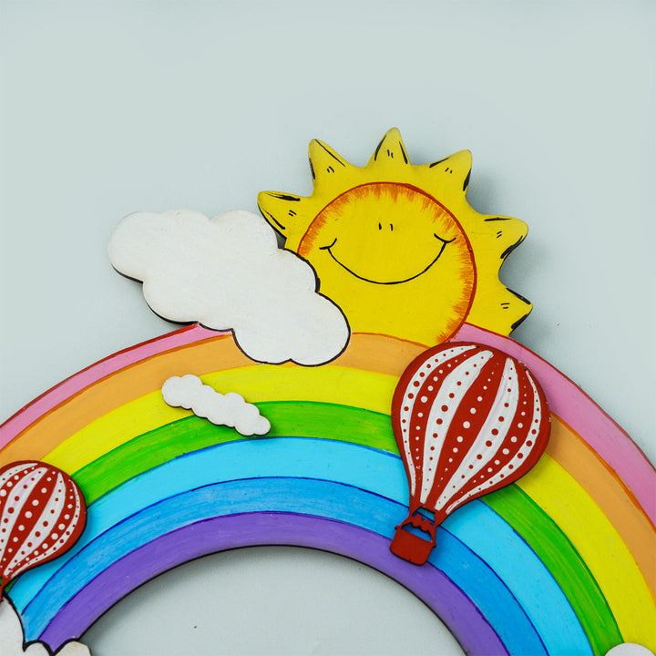 Rainbow and Hot Air Balloon Nameboard for Kids