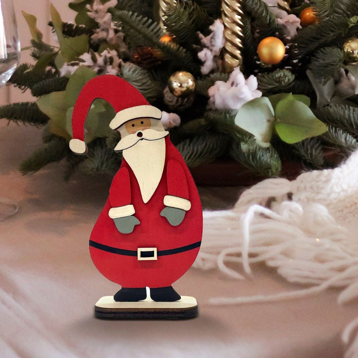 Handcrafted Adorable Santa Wooden Table Decor For Christmas Table Decoration