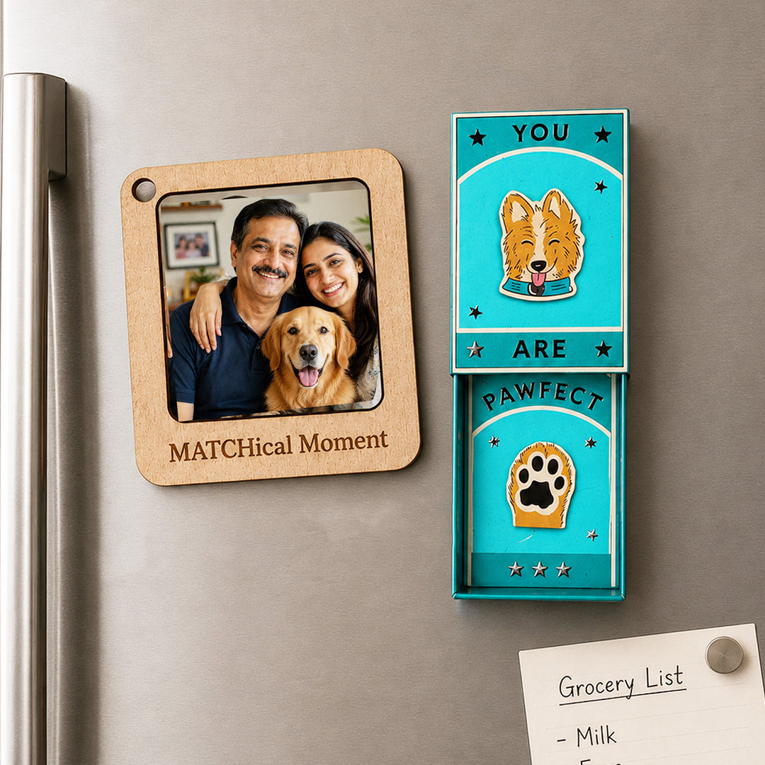 Personalised Father’s Day Gift for Dog Dad Magnet Combo Set