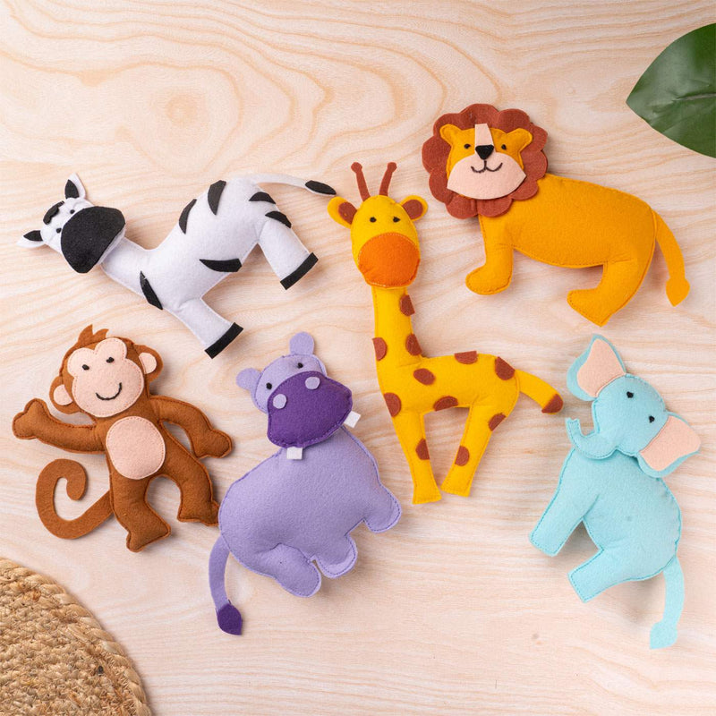Handcrafted Jungle Themed Toys - Set of 6