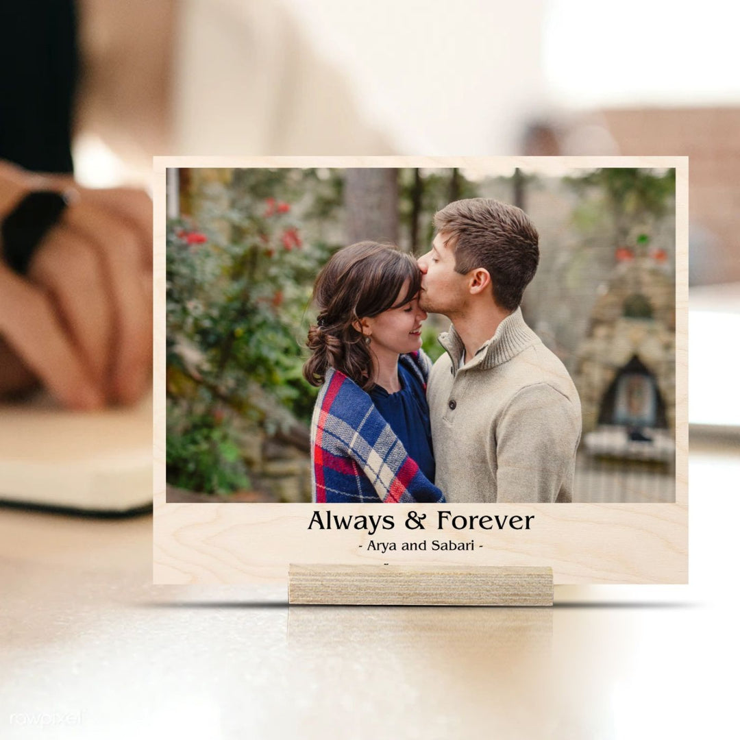 Personalized Wooden Photo Print With Names - Always & Forever